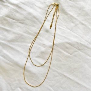 18K Gold Filled Herringbone Snake Chain Choker Layered Necklace Set